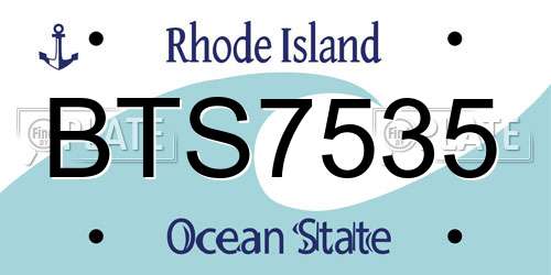 BTS7535 Rhode Island License Plate