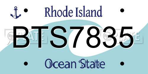 BTS7835 Rhode Island License Plate