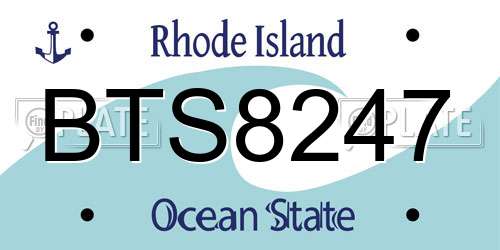 BTS8247 Rhode Island License Plate