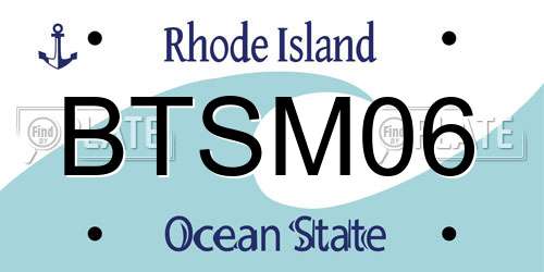 BTSM06 Rhode Island License Plate