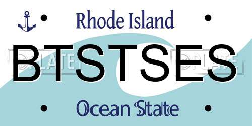BTSTSES Rhode Island License Plate
