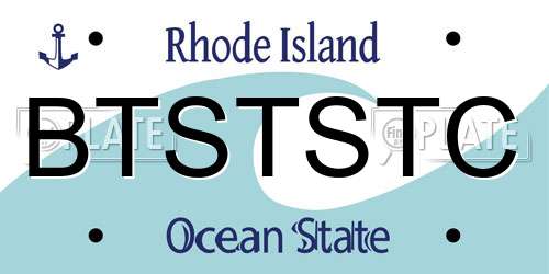 BTSTSTC Rhode Island License Plate