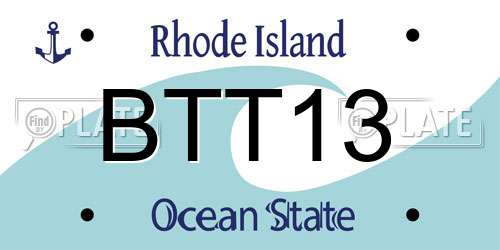 BTT13 Rhode Island License Plate