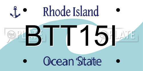 BTT15I Rhode Island License Plate