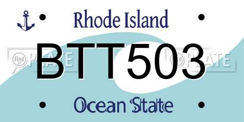 BTT503 Rhode Island License Plate