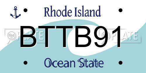 BTTB91 Rhode Island License Plate