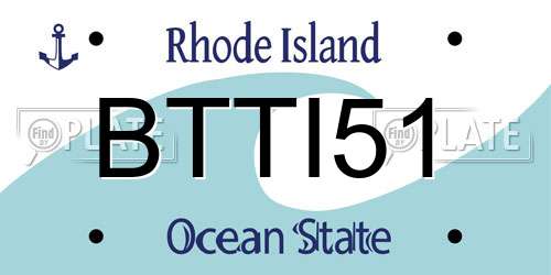 BTTI51 Rhode Island License Plate