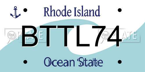 BTTL74 Rhode Island License Plate