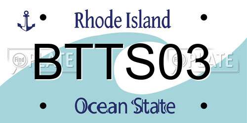 BTTS03 Rhode Island License Plate