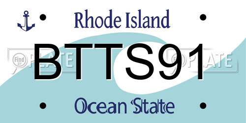 BTTS91 Rhode Island License Plate