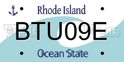 BTU09E Rhode Island License Plate