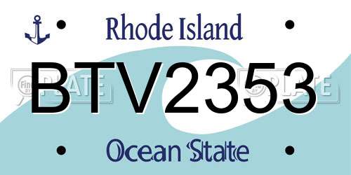 BTV2353 Rhode Island License Plate