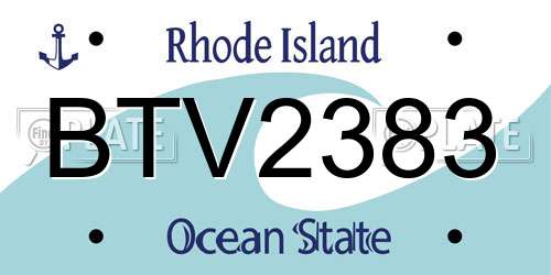 BTV2383 Rhode Island License Plate