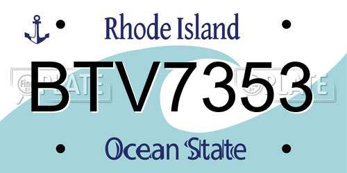 BTV7353 Rhode Island License Plate