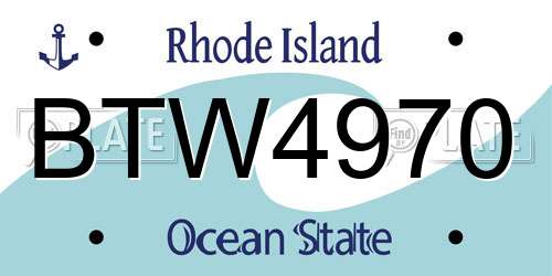 BTW4970 Rhode Island License Plate