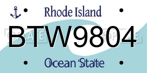BTW9804 Rhode Island License Plate