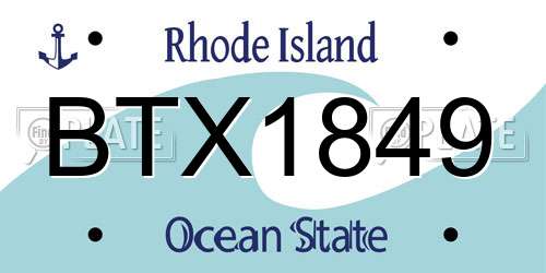 BTX1849 Rhode Island License Plate