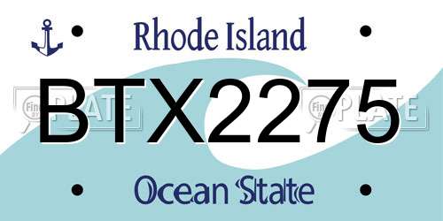 BTX2275 Rhode Island License Plate