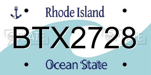 BTX2728 Rhode Island License Plate