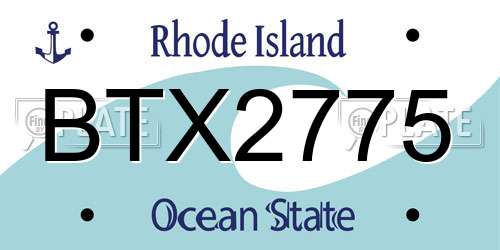 BTX2775 Rhode Island License Plate