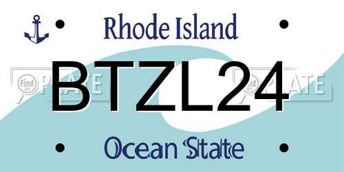 BTZL24 Rhode Island License Plate