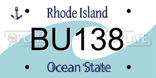 BU138 Rhode Island License Plate