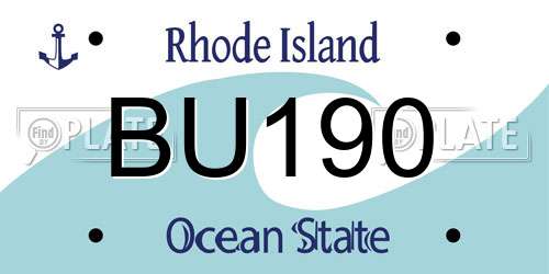 BU190 Rhode Island License Plate