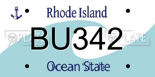 BU342 Rhode Island License Plate