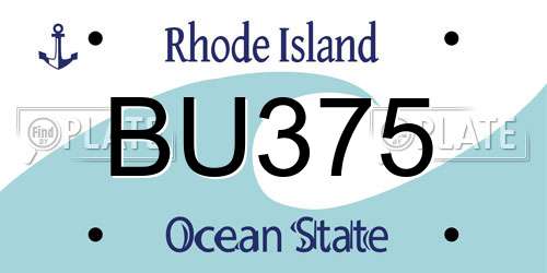 BU375 Rhode Island License Plate