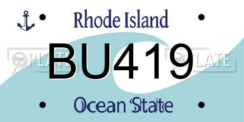 BU419 Rhode Island License Plate
