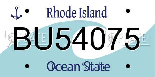 BU54075 Rhode Island License Plate