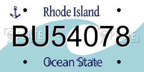 BU54078 Rhode Island License Plate