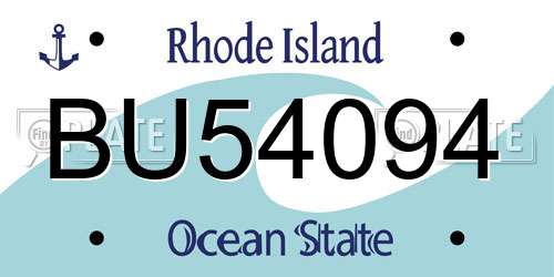 BU54094 Rhode Island License Plate