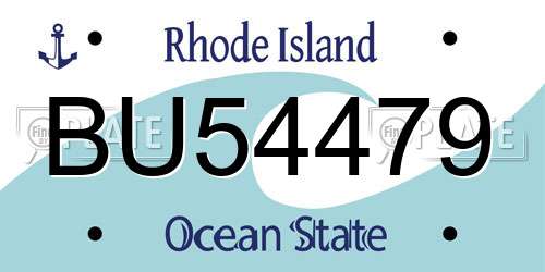 BU54479 Rhode Island License Plate