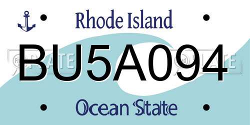BU5A094 Rhode Island License Plate