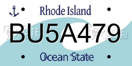 BU5A479 Rhode Island License Plate