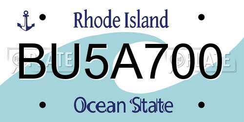 BU5A700 Rhode Island License Plate