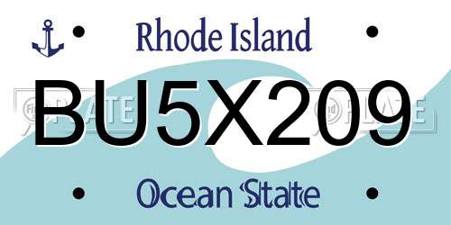 BU5X209 Rhode Island License Plate