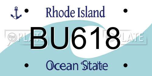 BU618 Rhode Island License Plate