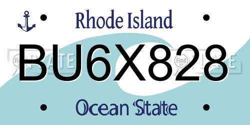 BU6X828 Rhode Island License Plate