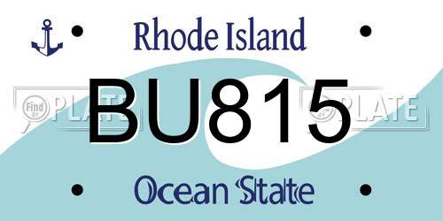 BU815 Rhode Island License Plate