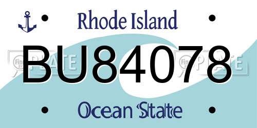 BU84078 Rhode Island License Plate
