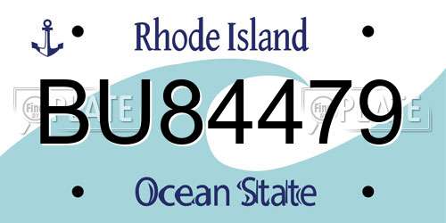 BU84479 Rhode Island License Plate