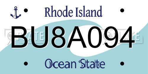 BU8A094 Rhode Island License Plate