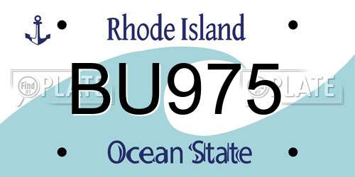 BU975 Rhode Island License Plate