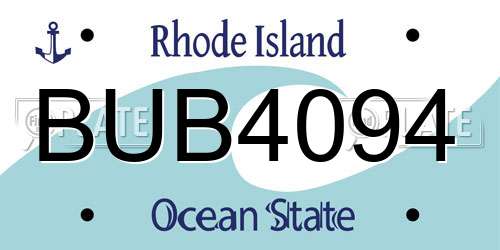BUB4094 Rhode Island License Plate