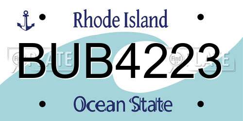 BUB4223 Rhode Island License Plate