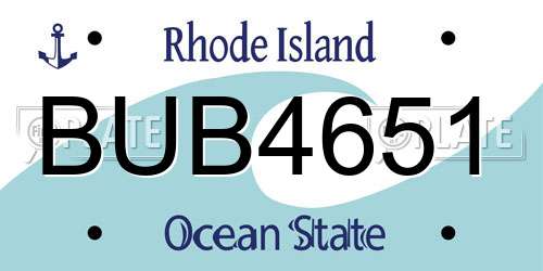 BUB4651 Rhode Island License Plate