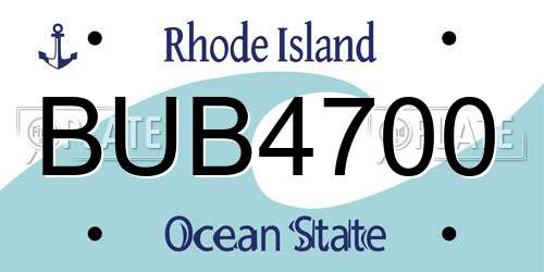 BUB4700 Rhode Island License Plate