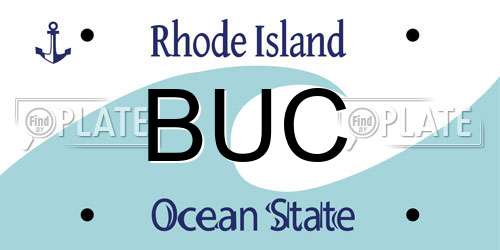 BUC Rhode Island License Plate